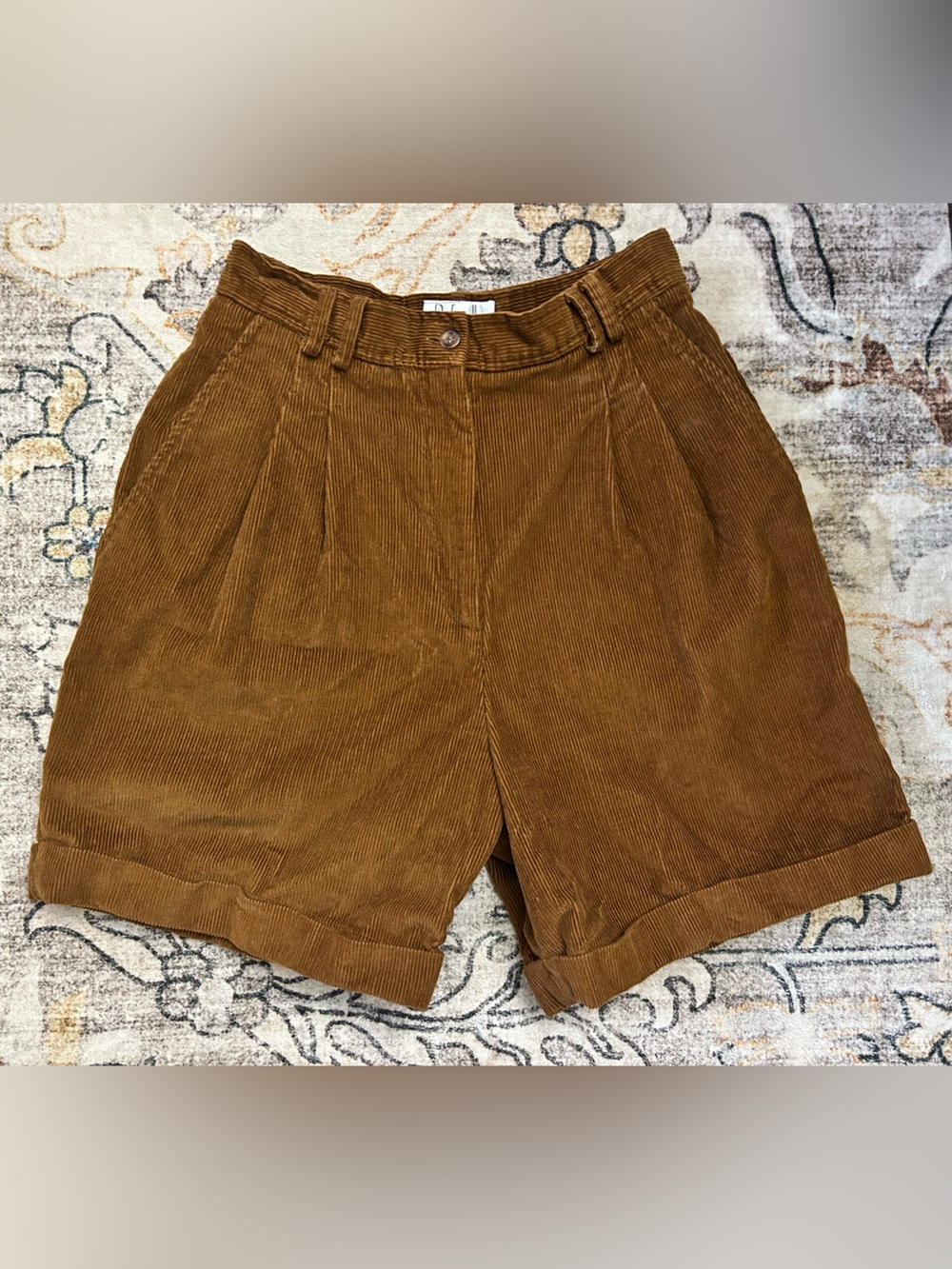 Vintage 90s Rafaella Brown Corduroy High-Waisted Pleated Short